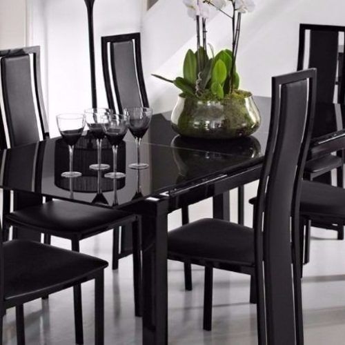 Black Glass Dining Tables And 6 Chairs (Photo 7 of 20)