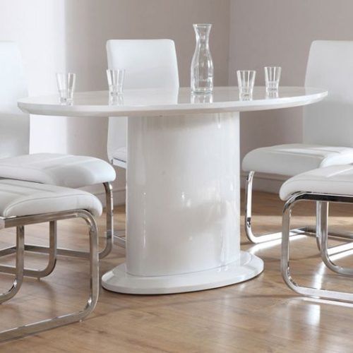 White High Gloss Oval Dining Tables (Photo 1 of 20)