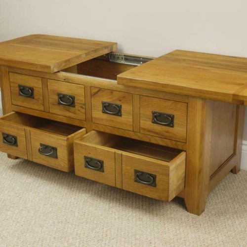 Oak Coffee Table With Drawers (Photo 4 of 20)