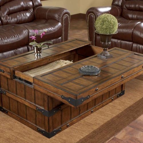 Rustic Square Coffee Table With Storage (Photo 4 of 20)