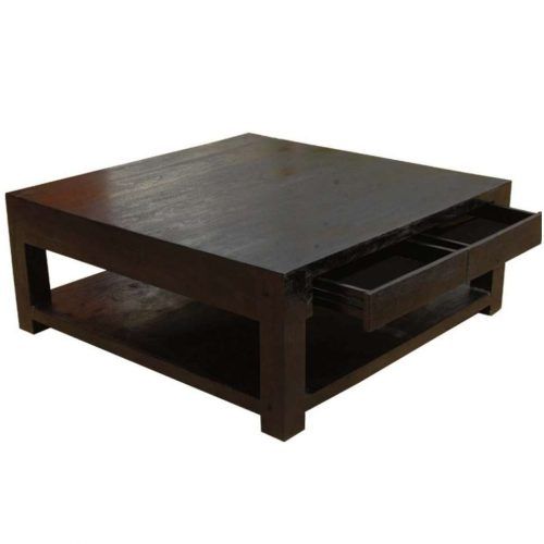 Square Dark Wood Coffee Table (Photo 5 of 20)