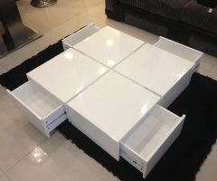 20 Ideas of White Coffee Tables with Storage