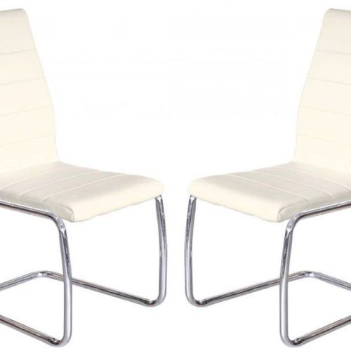 Cream Faux Leather Dining Chairs (Photo 2 of 20)