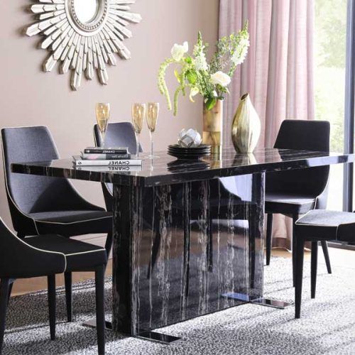 Marble Effect Dining Tables And Chairs (Photo 7 of 20)