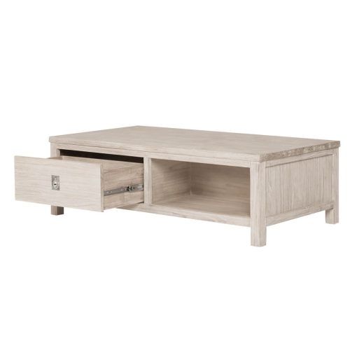 White Wash 2-Drawer/1-Door Coffee Tables (Photo 7 of 20)