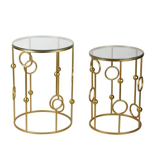 Adeco Accent Postmodernism Drum Shape Black Metal Coffee Tables (Photo 4 of 20)