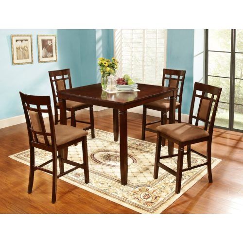 Biggs 5 Piece Counter Height Solid Wood Dining Sets (Set Of 5) (Photo 12 of 20)