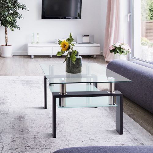 Chrome And Glass Rectangular Coffee Tables (Photo 16 of 20)