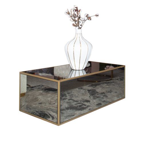 Contemporary Chrome Glass Top And Mirror Shelf Coffee Tables (Photo 10 of 20)