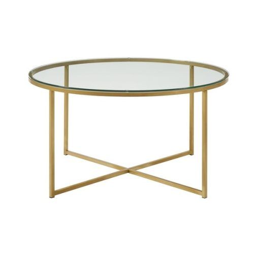 Geometric Glass Top Gold Coffee Tables (Photo 13 of 20)