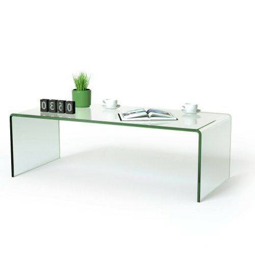 Glossy White Hollow-Core Tempered Glass Cocktail Tables (Photo 17 of 20)