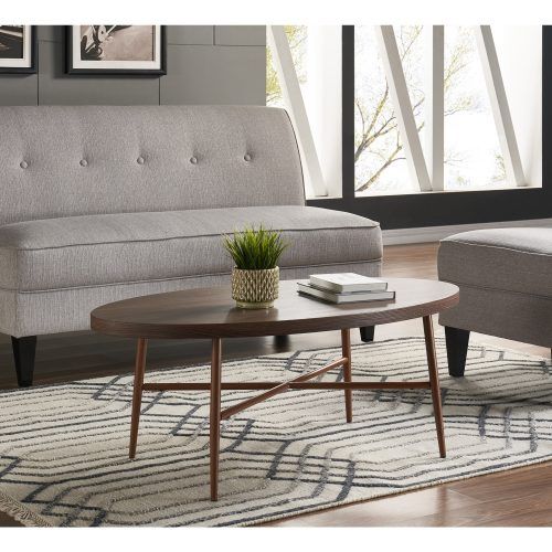 Handy Living Miami White Oval Coffee Tables With Brown Metal Legs (Photo 8 of 20)
