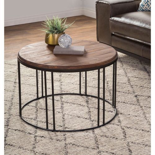 Paris Natural Wood And Iron 30-Inch Square Coffee Tables (Photo 18 of 20)