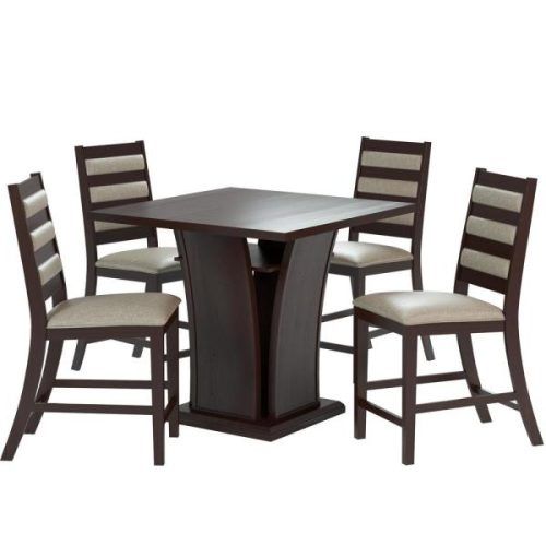 Biggs 5 Piece Counter Height Solid Wood Dining Sets (Set Of 5) (Photo 13 of 20)