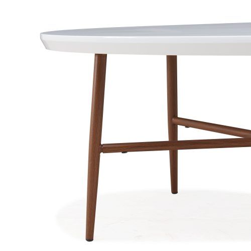 Handy Living Miami White Oval Coffee Tables With Brown Metal Legs (Photo 6 of 20)