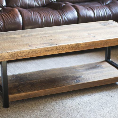 Oak Wood And Metal Legs Coffee Tables (Photo 9 of 20)