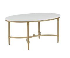 2024 Popular White Marble Gold Metal Coffee Tables