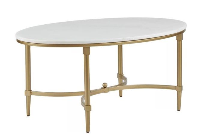 2024 Popular White Marble Gold Metal Coffee Tables