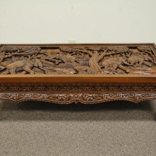 Wooden Hand Carved Coffee Tables (Photo 7 of 20)