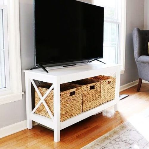 Farmhouse Tv Stands For 75" Flat Screen With Console Table Storage Cabinet (Photo 10 of 20)