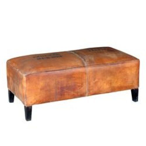 Caramel Leather And Bronze Steel Tufted Square Ottomans (Photo 16 of 20)