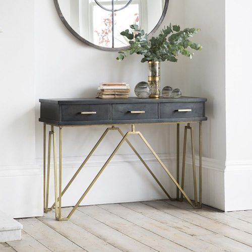 Natural Wood Mirrored Media Console Tables (Photo 3 of 20)
