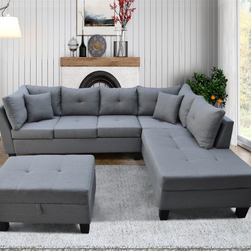 Sectional Sofas With Ottomans And Tufted Back Cushion (Photo 11 of 20)