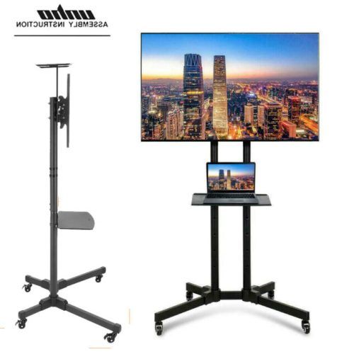 Easyfashion Adjustable Rolling Tv Stands For Flat Panel Tvs (Photo 3 of 20)
