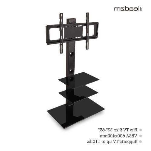 Rfiver Universal Floor Tv Stands Base Swivel Mount With Height Adjustable Cable Management (Photo 9 of 20)