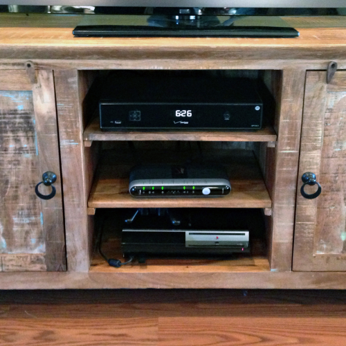 Modern Tv Stands In Oak Wood And Black Accents With Storage Doors (Photo 12 of 20)