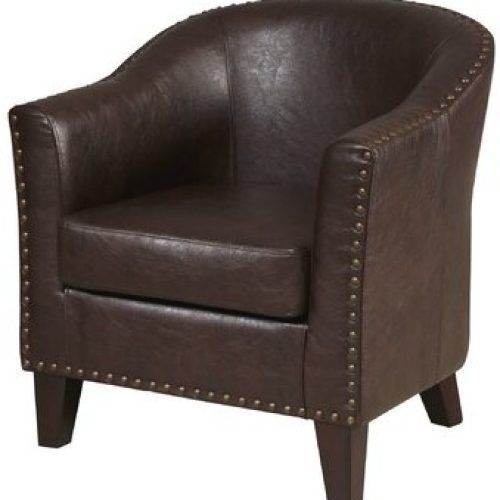 Coomer Faux Leather Barrel Chairs (Photo 7 of 20)