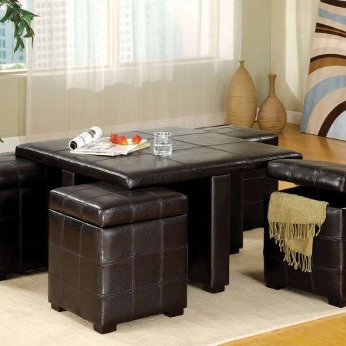 Brown Leather Ottoman Coffee Tables With Storages (Photo 11 of 20)