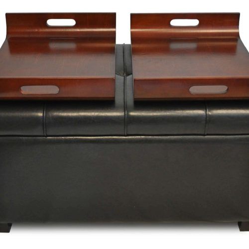 Brown Leather Ottoman Coffee Tables With Storages (Photo 18 of 20)