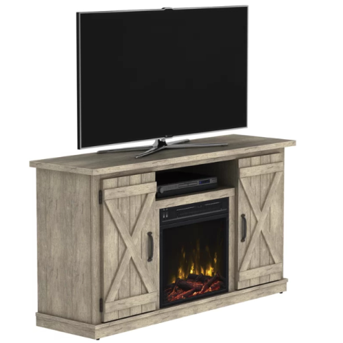 Rustic Corner 50" Solid Wood Tv Stands Gray (Photo 7 of 20)
