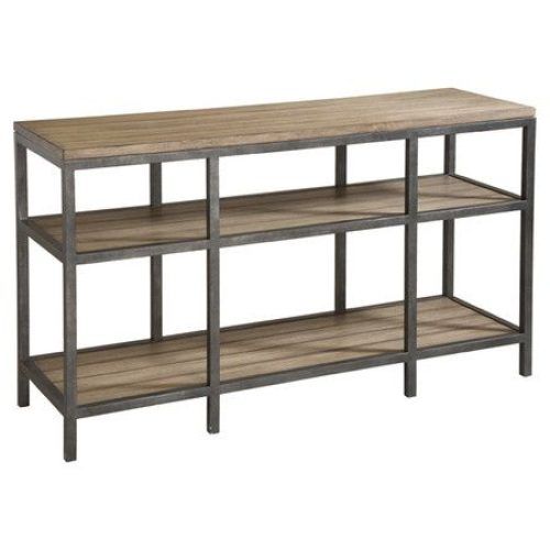 Gray Wood Black Steel Console Tables (Photo 19 of 20)