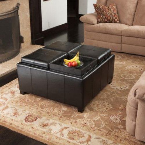 Black Leather Ottomans (Photo 3 of 20)