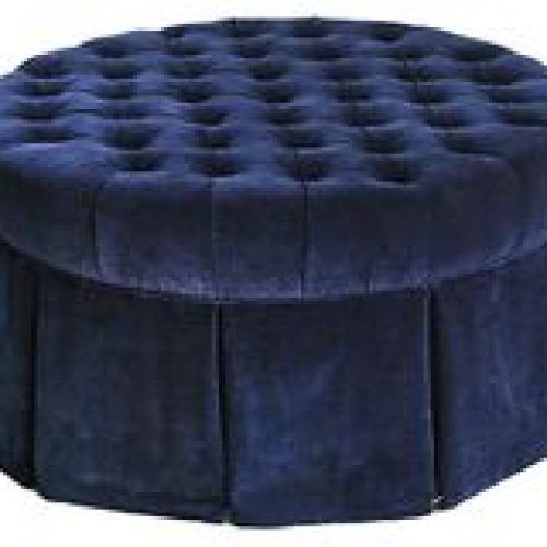 Navy And Light Gray Woven Pouf Ottomans (Photo 19 of 20)