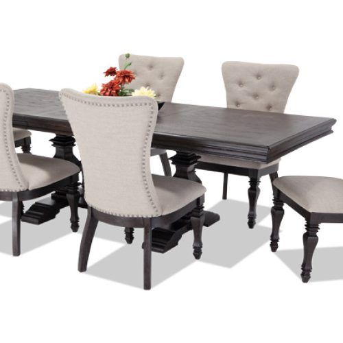 Jaxon Grey 5 Piece Round Extension Dining Sets With Upholstered Chairs (Photo 19 of 20)