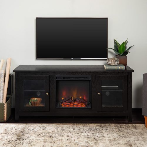 Fireplace Media Console Tv Stands With Weathered Finish (Photo 3 of 20)