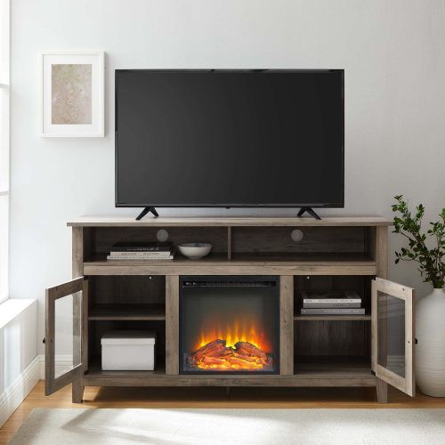 Wood Highboy Fireplace Tv Stands (Photo 17 of 20)