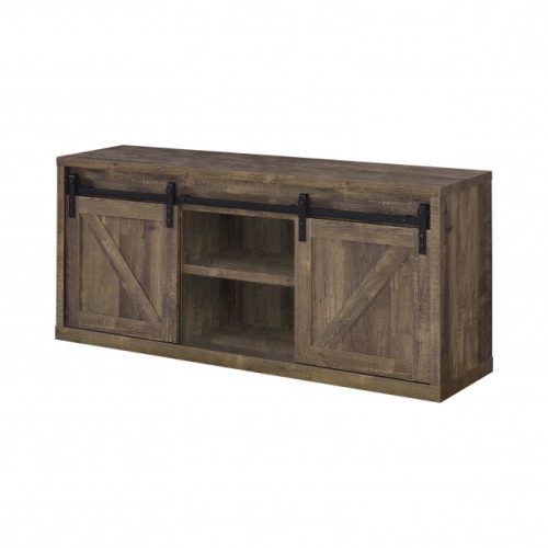 Tv Stands With Sliding Barn Door Console In Rustic Oak (Photo 11 of 20)