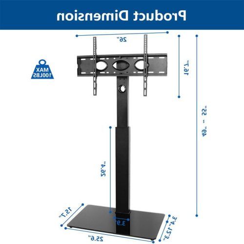 Rfiver Universal Floor Tv Stands Base Swivel Mount With Height Adjustable Cable Management (Photo 7 of 20)
