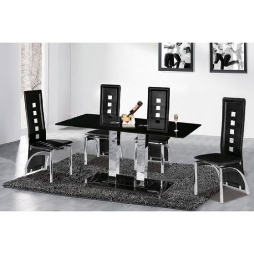 Black Glass Dining Tables With 6 Chairs (Photo 6 of 20)