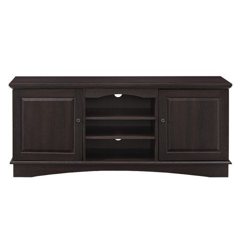 Modern Tv Stands In Oak Wood And Black Accents With Storage Doors (Photo 6 of 20)