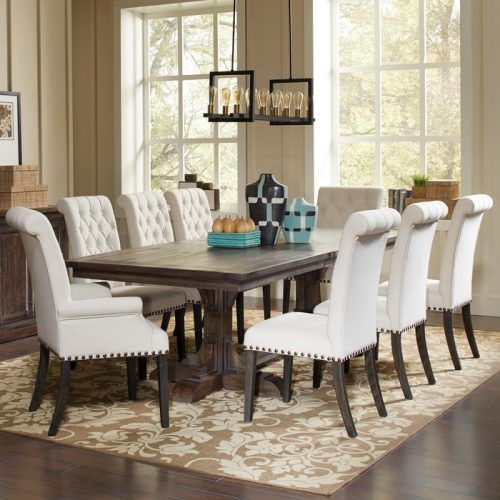 Jaxon 7 Piece Rectangle Dining Sets With Upholstered Chairs (Photo 19 of 20)