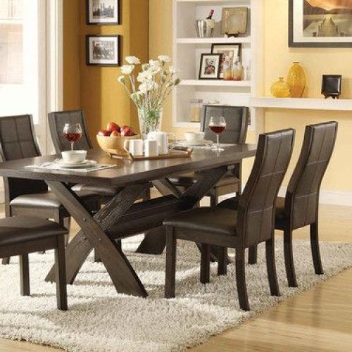 Jaxon 7 Piece Rectangle Dining Sets With Upholstered Chairs (Photo 5 of 20)