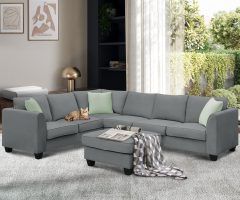 20 Inspirations 7-seater Sectional Couch with Ottoman and 3 Pillows