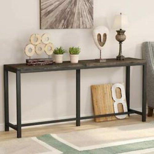 Oak Wood And Metal Legs Console Tables (Photo 13 of 20)