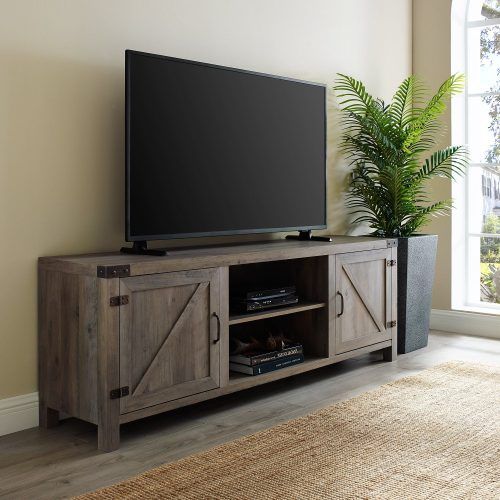 Rustic Corner 50" Solid Wood Tv Stands Gray (Photo 3 of 20)