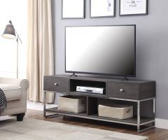 2024 Popular Modern Black Tv Stands on Wheels with Metal Cart